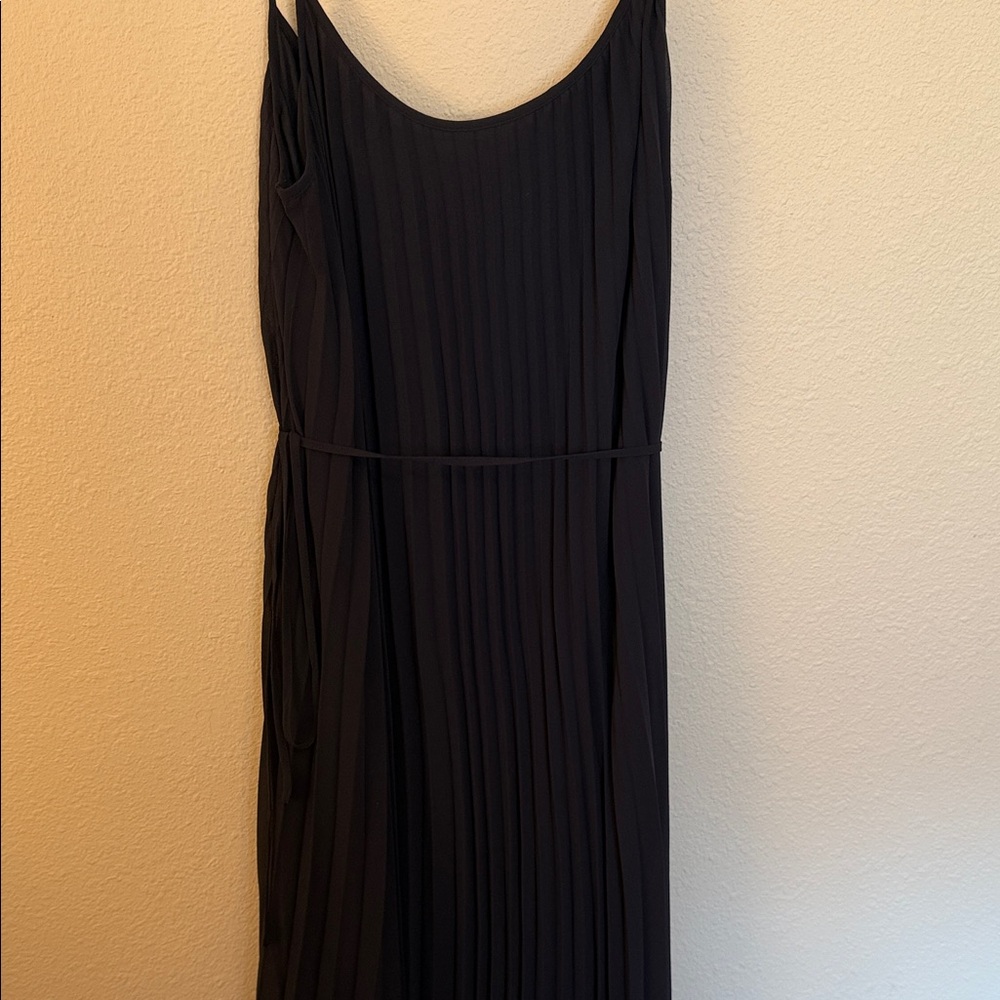 H&M Pleated Navy Dress